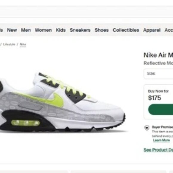 2021 NIKE Air Max 90 Reflective Logo White/ Volt/Platinum 2021 Men's Size US 12 - Picture 2 of 10